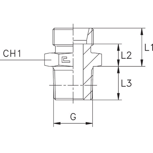 Штуцер FC DS20 BSPT 1/2" (корпус)