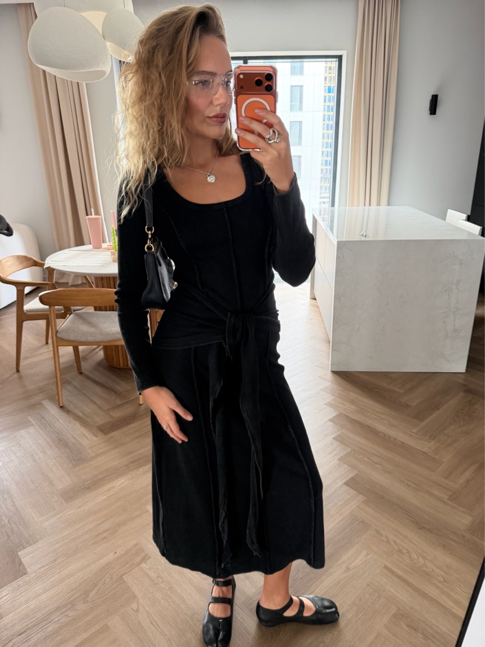 Платье лапша миди графит