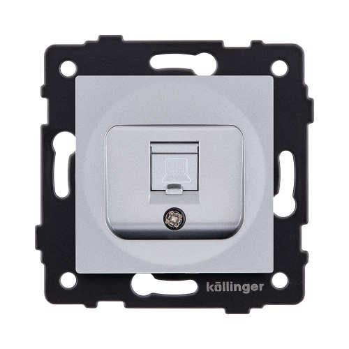 Розетка Ethernet RJ45 Cat.5, серый Kollinger REA-016GY для Aspekt, Eleganz, Reflex