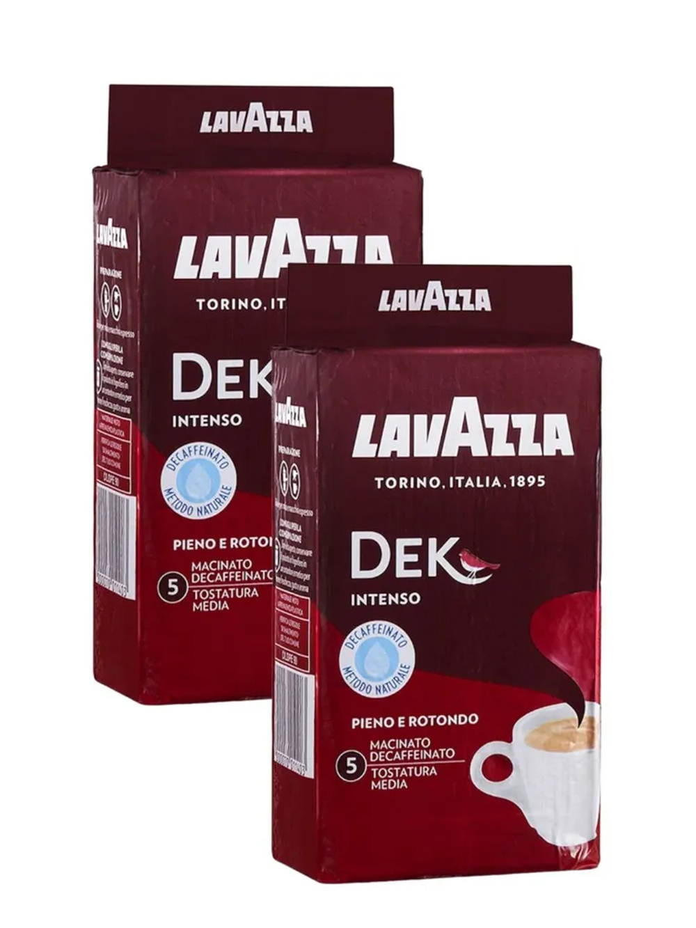 Кофе молотый LavAzza Dek Intenso Decaffeinato, 250 г в/у (Лавацца) х 2 шт