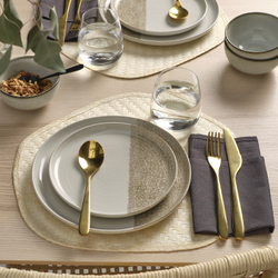 IKEA KRUSTISTEL  (ИКЕА КРУСТИСТЕЛ)  -  Тарелка, рисунок/светло-бежевый, 20 см