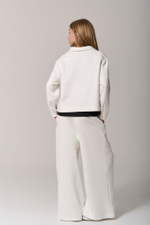 Брюки трикотажные wide leg белые