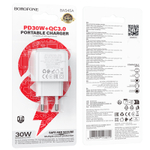 Сетевой адаптер питания BOROFONE BAS45A PD 30W + QC 3.0 (белый)