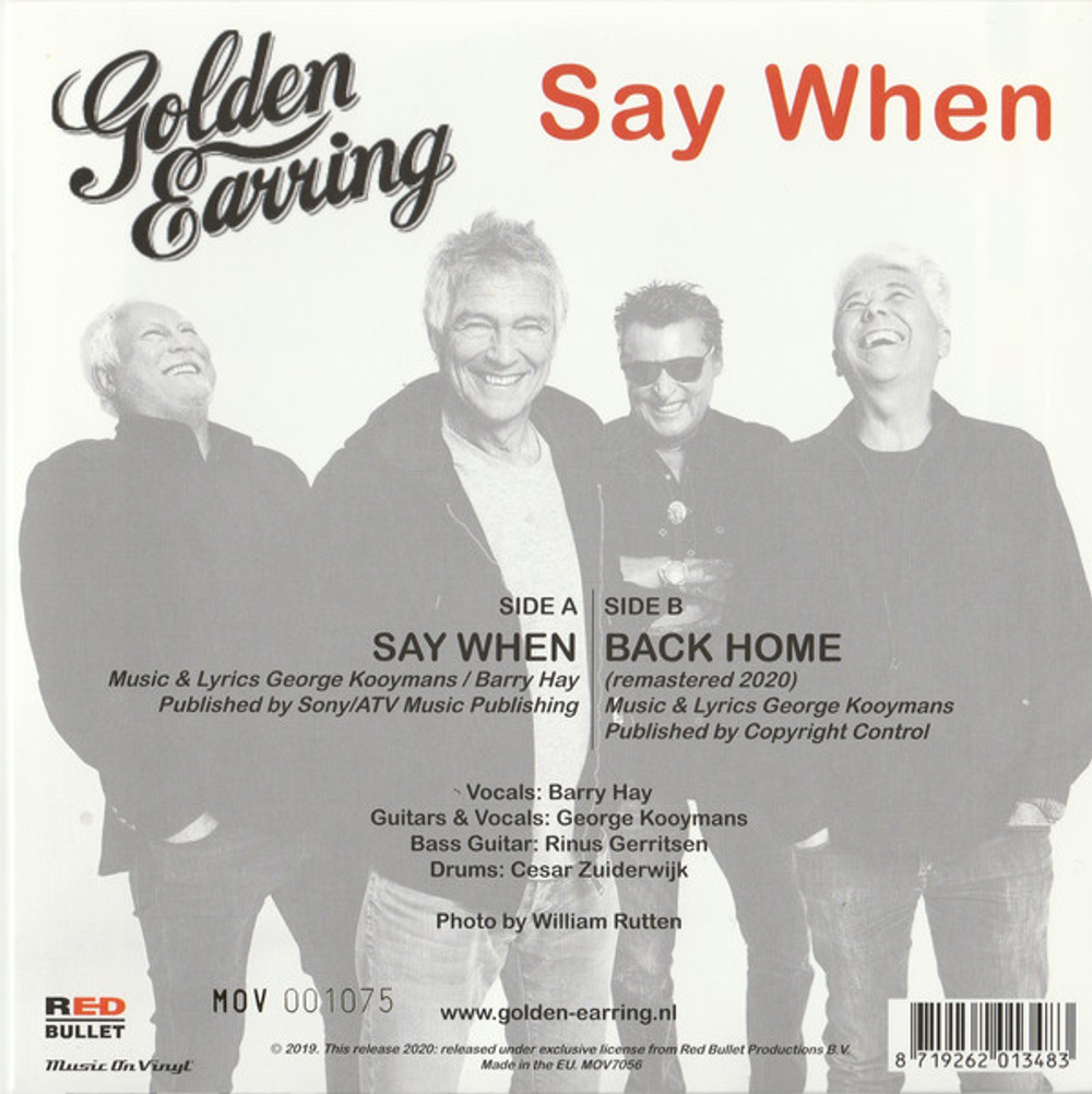 Golden Earring / Say When (Coloured Vinyl)(7" Vinyl Single)