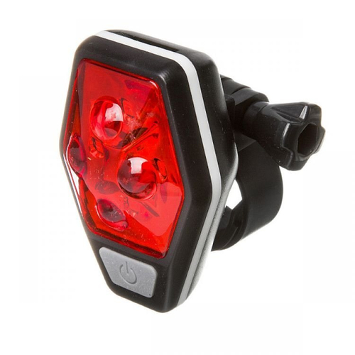 Фонарь STG задний TL5437, 4 красных диода по 0,5 ватт, прорезиненная кнопка (2*ААА в компл. не вход.)