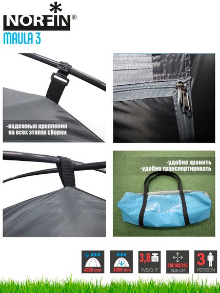 Палатка 3-х местная Norfin MAULA 3 NFL