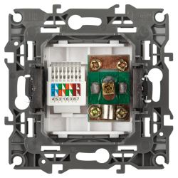 Розетка ЭРА Серия 12 12-3110-16 комбинированная RJ45+TV, титан | ЭРА 12 Титан