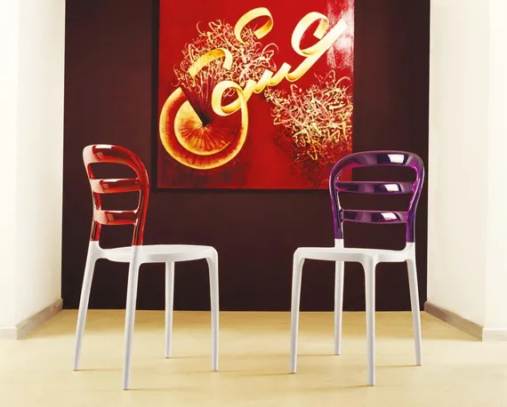 Стул Miss Bibi белый/фиолетовый