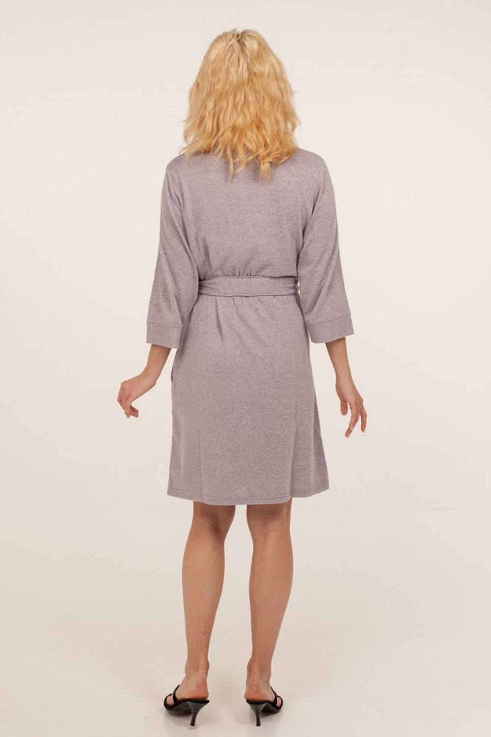 Оригинальный коротенький халатик с поясом (Размер: XXL) (Цвет: сиреневый)