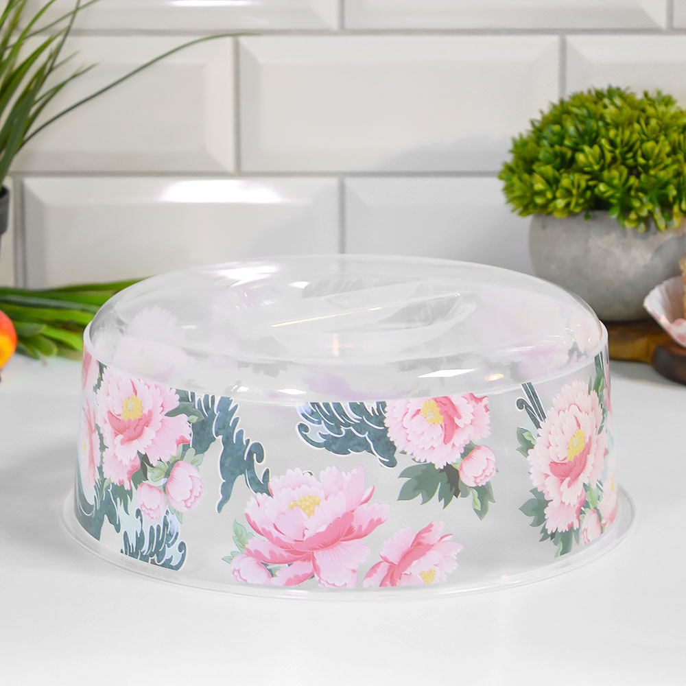 Крышка для СВЧ 25см "Bergamo. Сад пионов" (бесцветный)