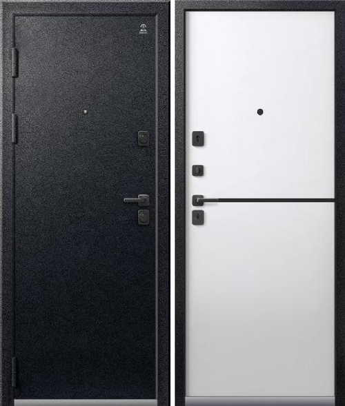 Входная дверь Центурион C-105 Чёрный муар - Кашемир белый