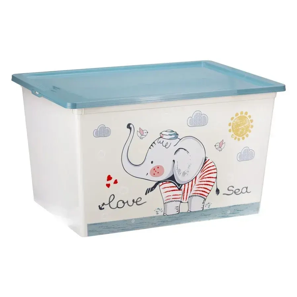 Ящик для игрушек ДЕКО 50 л 530*370*300мм Слоник (комплект 5 шт)