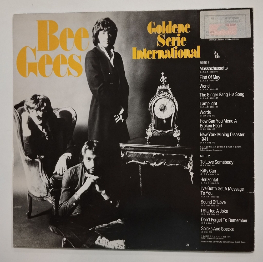 Винтажная виниловая пластинка LP Bee Gees Gold Serie (Germany 1976)