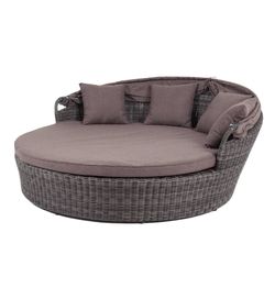 "Стильяно" плетеная кровать круглая, цвет графит