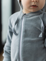 Велюровый комбинезон Mjölk Baby Blue, на манжетах