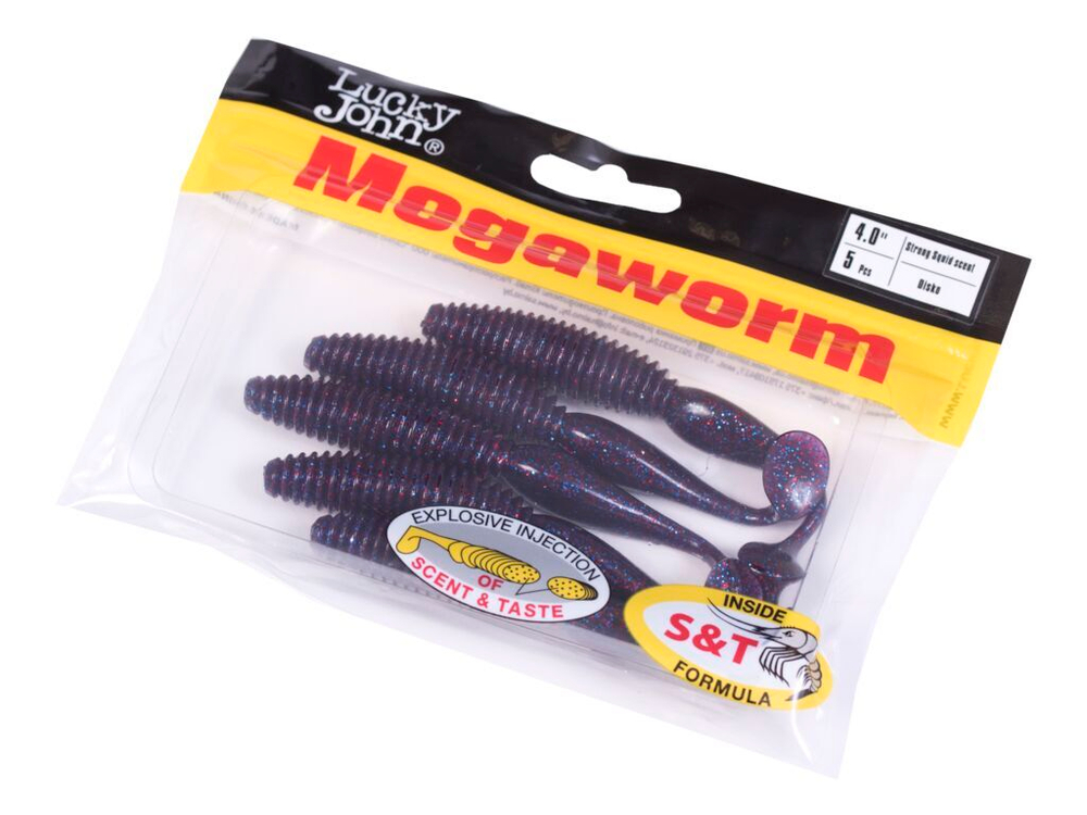 Виброхвосты съедоб. искусст. LJ Pro Series MegaWorm 4,0in (10,16)/S63 5шт.
