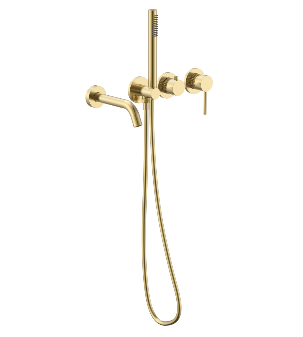 Смеситель для ванны Грув (Groove) Vincea VBTW-4G1BG, встраиваемый, брашированное золото
