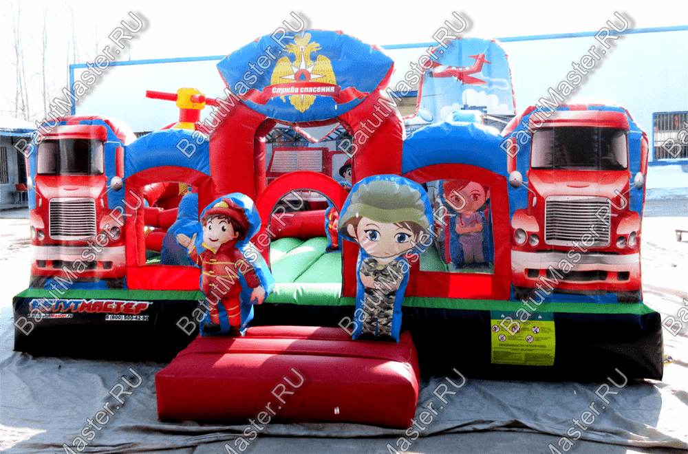 Надувной батут "Пожарные"
