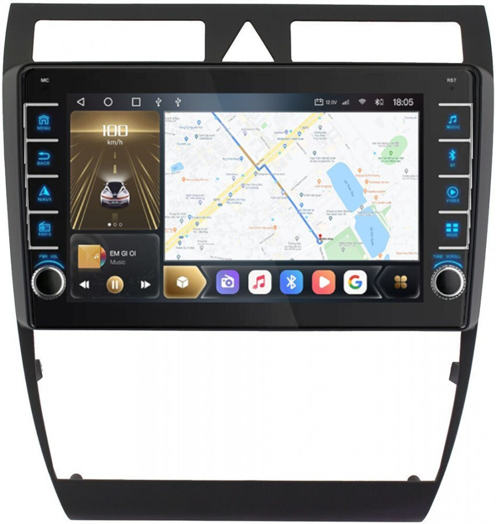 Магнитола для Audi A6 2001-2004 - Carmedia OL-9969 (кнопки и крутилки), Android 12, TS10,  CarPlay, 4G SIM-слот
