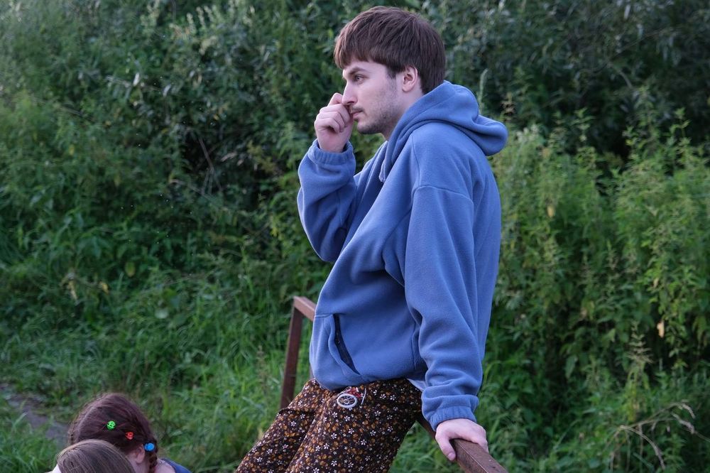 Худи Смерч флисовая Лягушка светло-синий