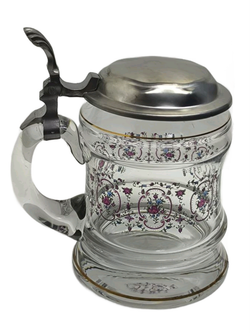 Кружка пивная (стекло с оловянной крышкой), Германия