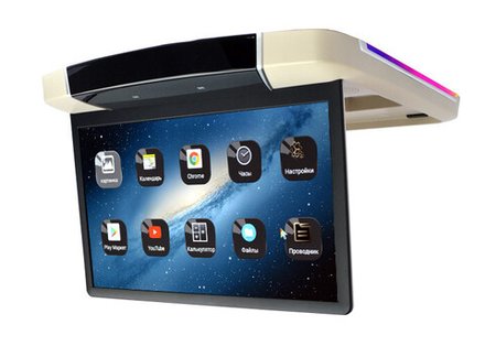 Монитор потолочный - ERGO ER15UN с экраном 15.6” (1920х1080 FullHD,Смарт ТВ, Android, 3+32Gb) бежевый