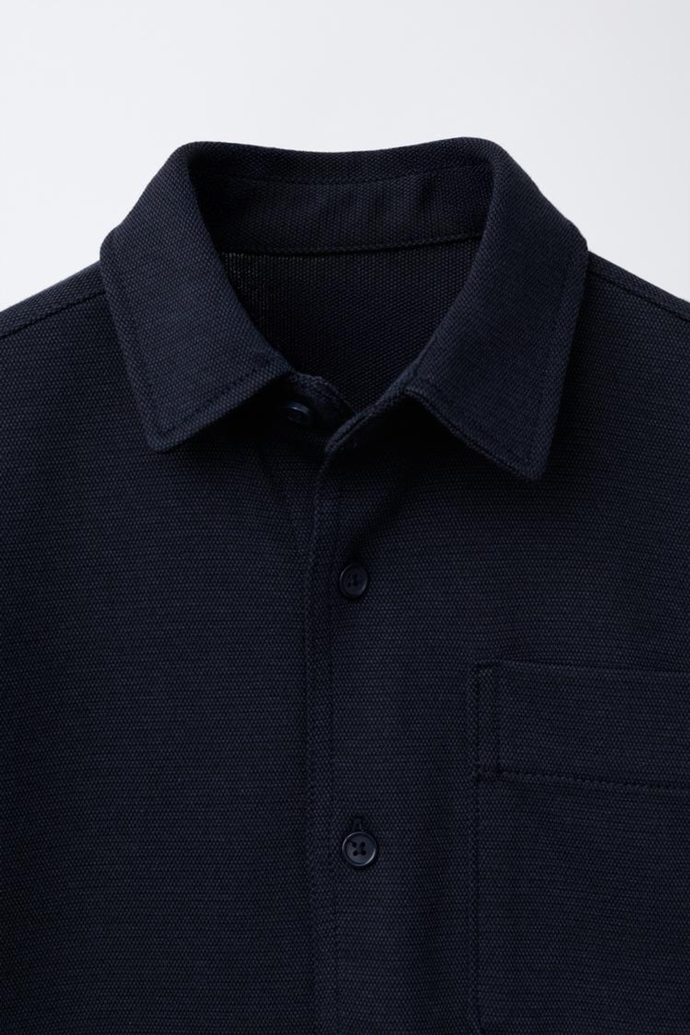 ZARA РУБАШКА С КАРМАНОМ, ТЕМНО-СИНИЙ