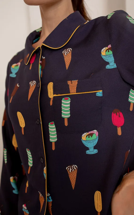 Рубашка 56419 Темно-синий мороженое