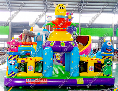 Коммерческий батут "Космические зверята" 14*7*6 м