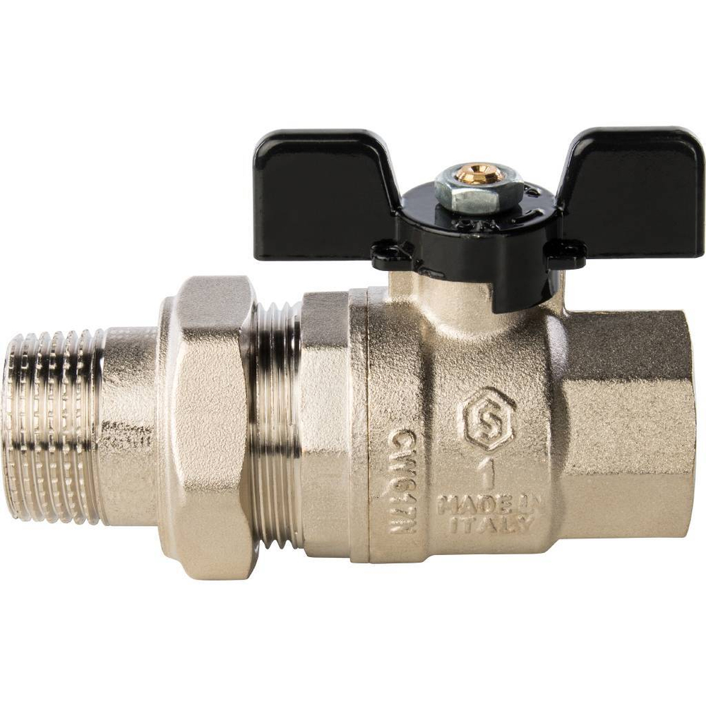 Кран шаровой с американкой полнопроходной (бабочка) 25