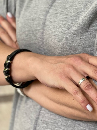 Браслет /кожа + металл