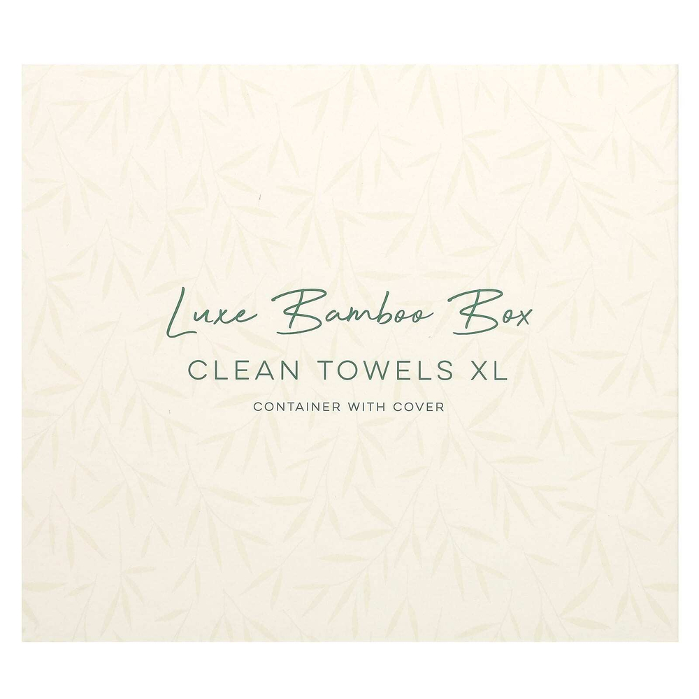Clean Skin Club, Luxe Bamboo Box, чистые полотенца, размер XL, контейнер с крышкой, 50 шт.