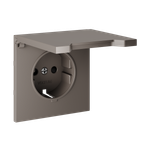 Накладка для розетки с заземлением, защитными шторками и крышкой, S70 (капучино)