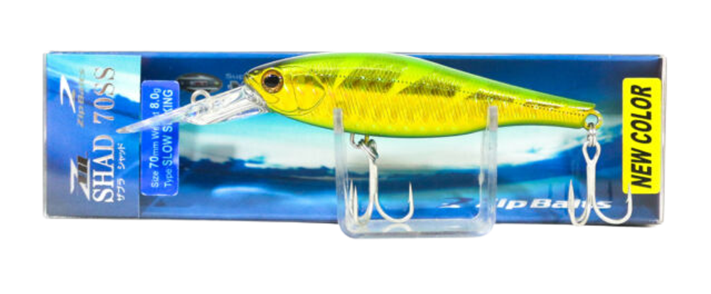 Воблер ZipBaits ZBL Shad 70SS 420 Golden Strobe Lime