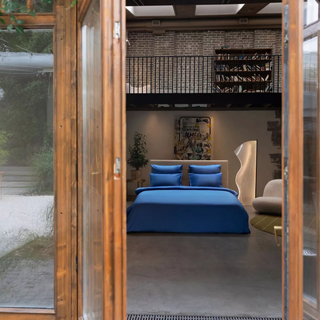 Пододеяльник в васильково-синем Mollen