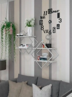 Набор полок ромб настенных серебро-белых  - СБ