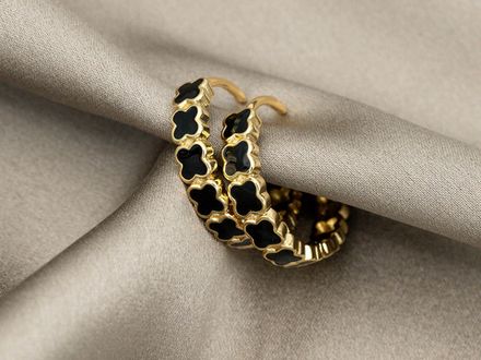 Серьги-Кольца "Клевер" 22мм,