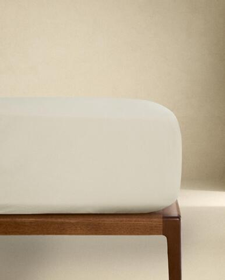 Простыня на резинке Zara Home перкаль, хлопок 100%, однотонный, 2100/900