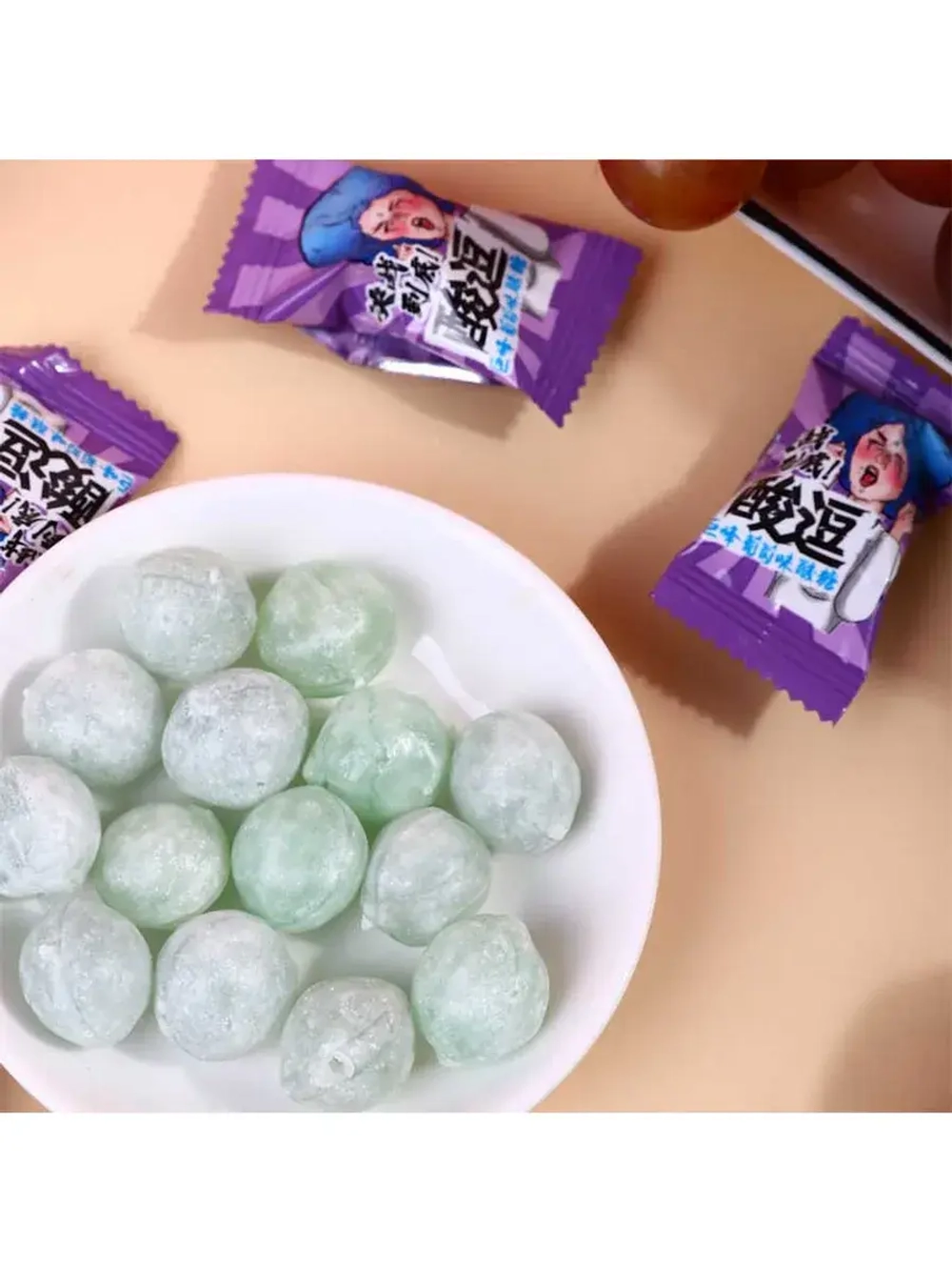 Супер кислые леденцы со вкусом Лайма, Винограда 65 г * 2 шт