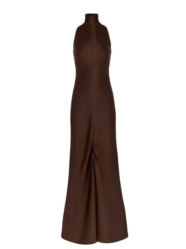 Платье Americano с высоким горлом, коричневый