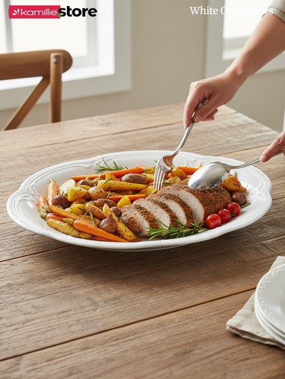 Блюдо круглое 30 см. набор 3 шт. "White Ornaments"