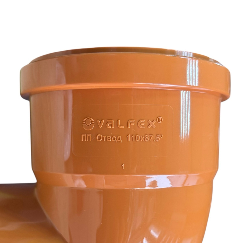 Отвод наружной канализации Valfex Ø110x87,5°