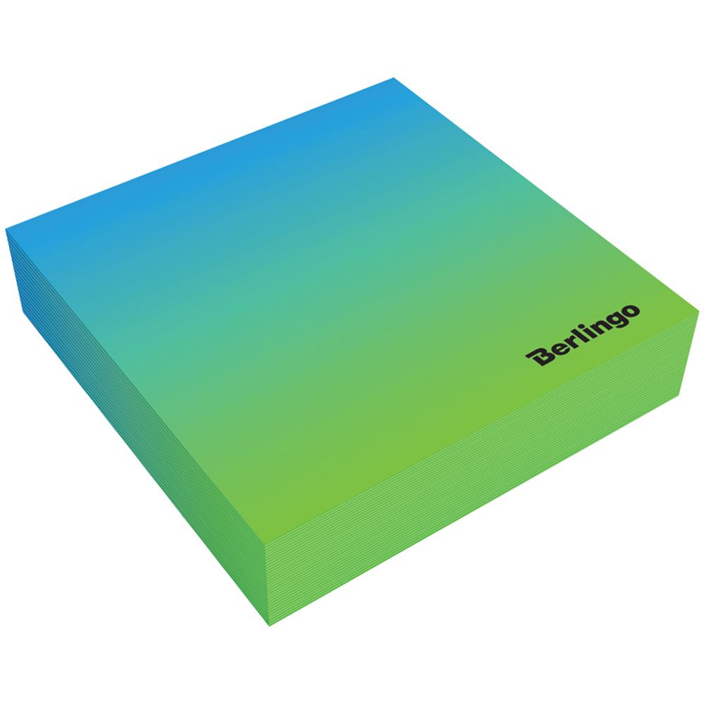 Блок-кубик для записи 85*85 мм 200 л. БЕРЛИНГО Радианс голубой/зеленый