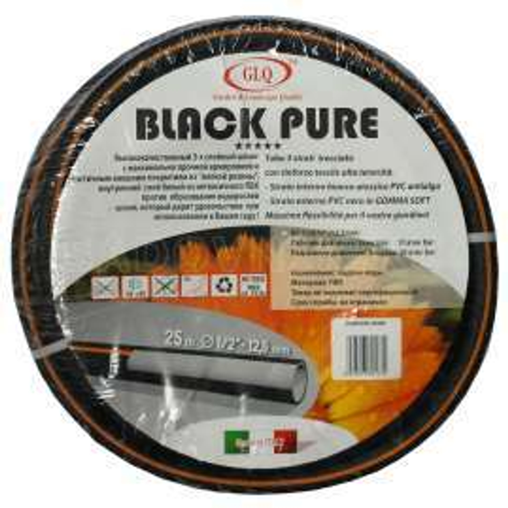 Шланг армированный BLACK PURE/OLIVE PURE 50м 1/2" противоскр.3-х слойный с внеш.покрытием из мягкой