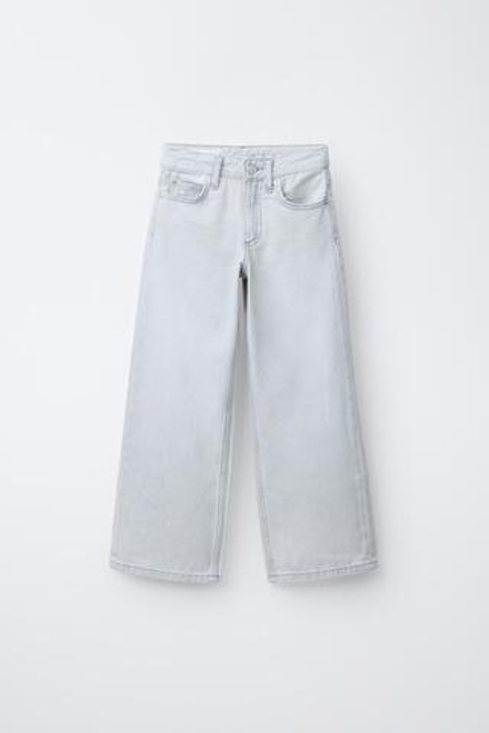 ZARA ДЖИНСЫ WIDE LEG, СЕРЫЙ МЕЛАНЖ