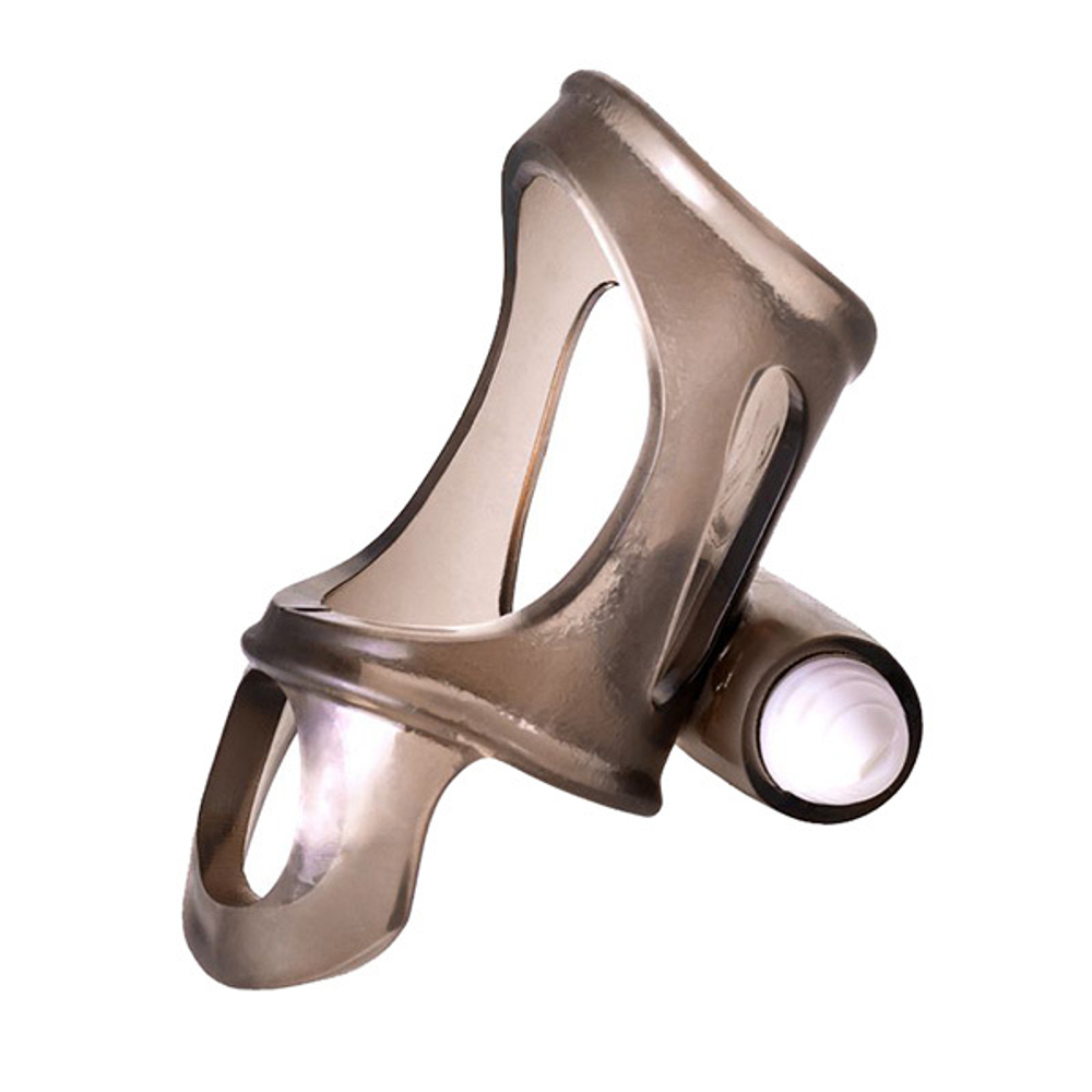 Дымчатая насадка на пенис с вибропулей ToyFa XLover 748032