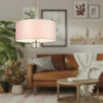 8109/5C MODERNI LN25 129 латунь титаниум/бежевый, металл/текстиль/стекло Люстра потолочная E14 5*40W 220V DAMONA