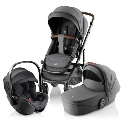 Комплект 3 в 1 Britax Roemer Smile 5Z Style и автокресло Baby-Safe Pro Classic Deep Black Mineral Grey / Deep Black