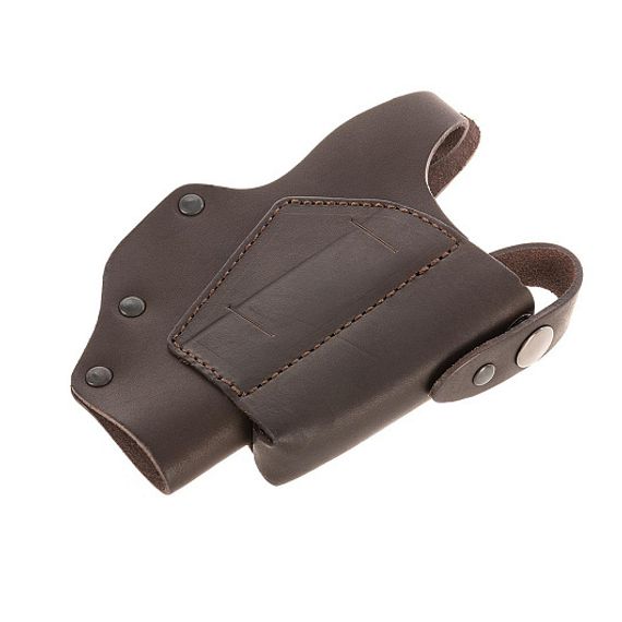 Кобура поясная к ПМ с запасной обоймой кожаная коричневая (HS-ПК-25br) Helios