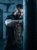 Футболка тренировочная мужская черная LEGENDA Русич красный